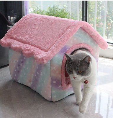 Foldable Pet House Cave Sofa